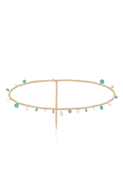 Ettika Tropical Turquoise and Pearl Waist Chain