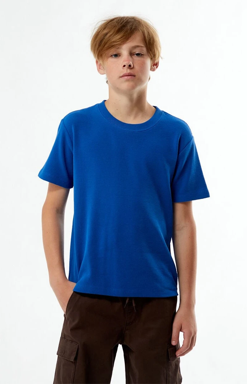 Pacsun Kids Blue Waffle Knit T-Shirt