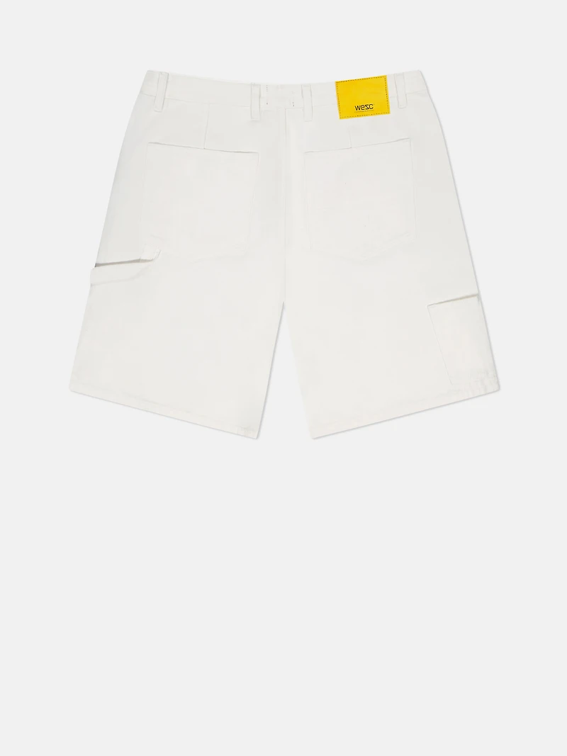 WeSC Cream Carpenter Baggy Shorts