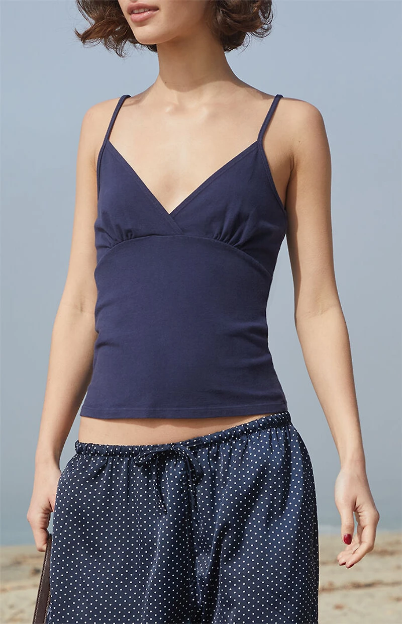 John Galt Navy Overlap Tank Top