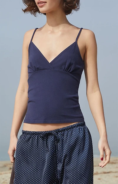 John Galt Navy Overlap Tank Top