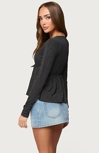 Edikted Kenzie Long Sleeve Babydoll Top