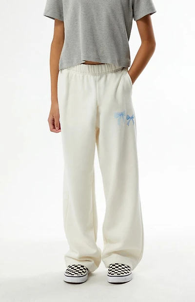 Pacsun Kids Off White Bows Baggy Sweatpants
