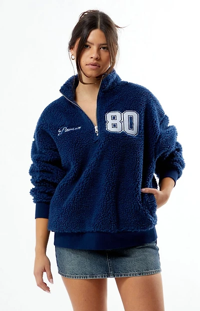 Pacsun Quarter Zip 80 Sherpa Sweatshirt