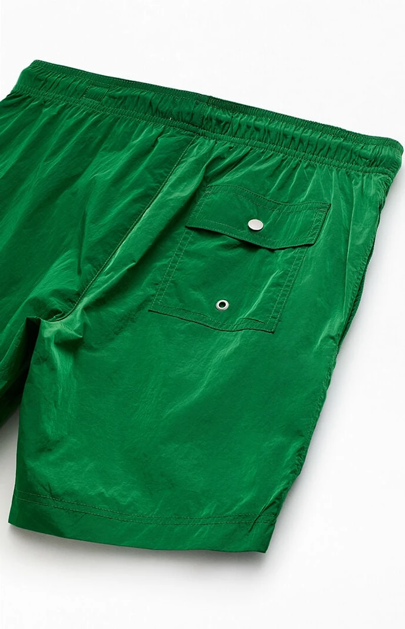 Pacsun Green Salt Solid 6" Volley Swim Trunks