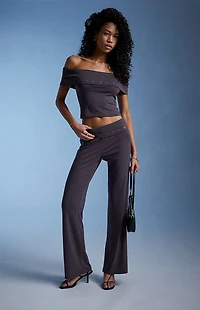 Third Charm Ellie Grommet Off-The-Shoulder Top