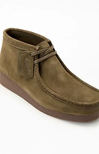 Clarks Khaki Suede Wallabee Evo Shoes