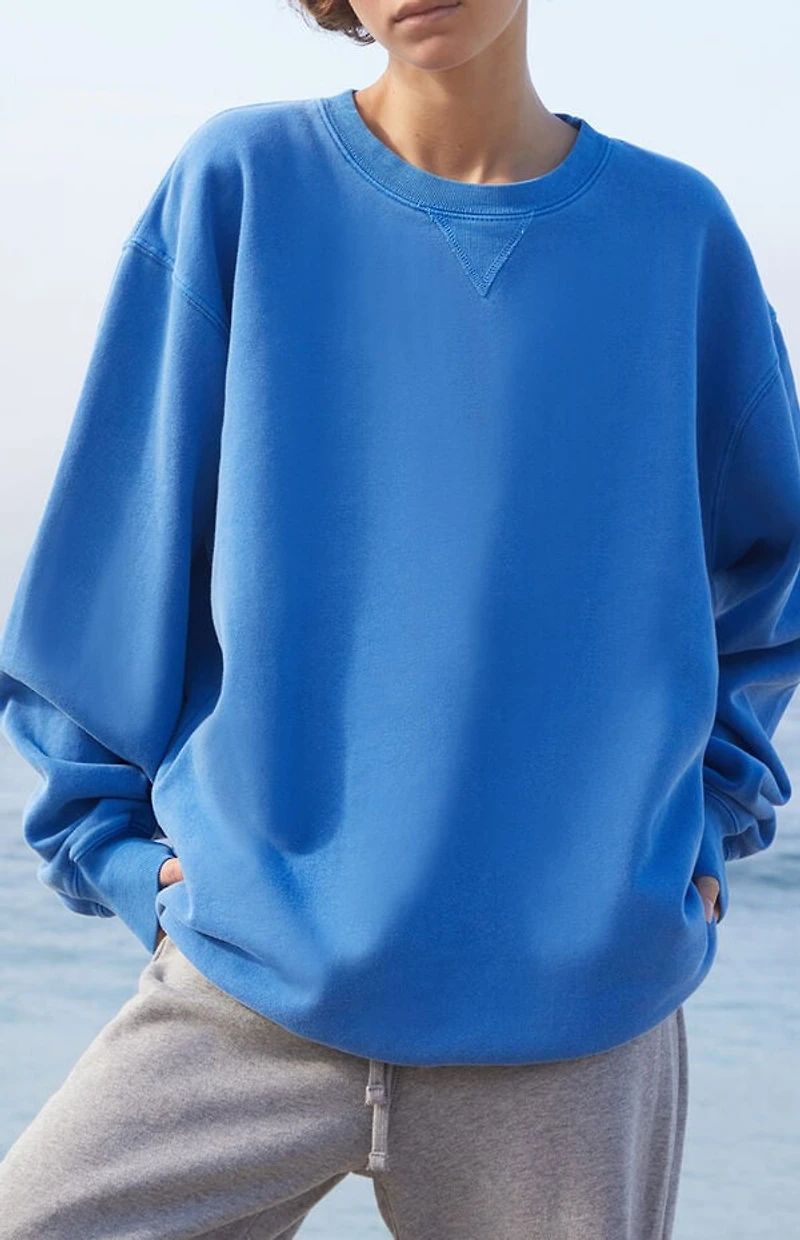 John Galt Electric Blue Erica Oversized Crew Neck Sweatshirt