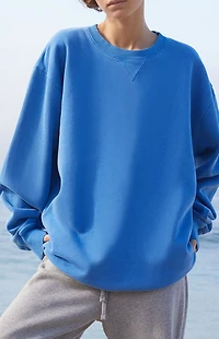 John Galt Electric Blue Erica Oversized Crew Neck Sweatshirt