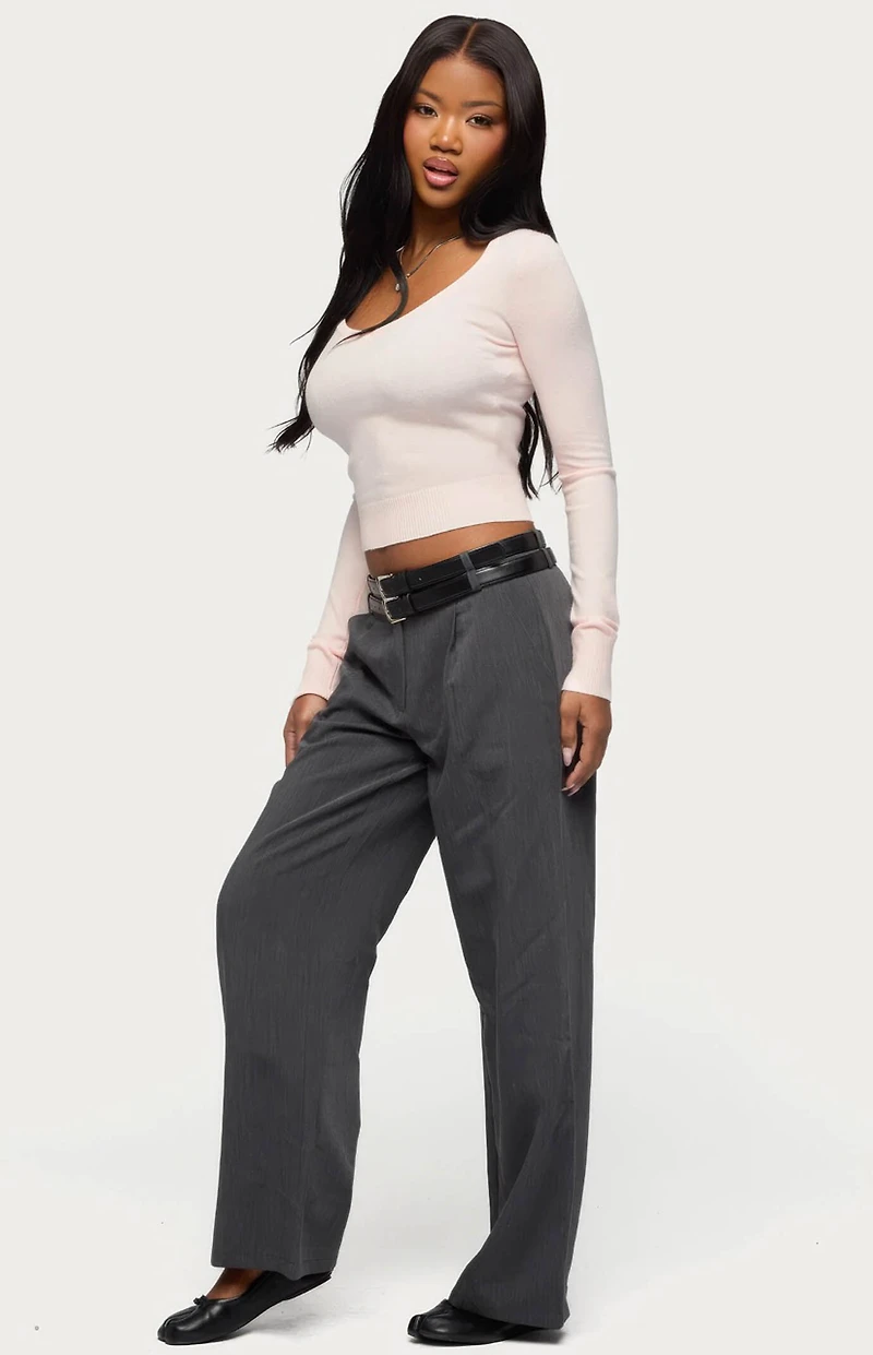 Edikted Mercedes Knitted V Neck Top