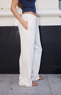 John Galt Cream Floral Anastasia Tie Sweatpants