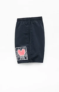 Keith Haring Heart 4" Swim Trunks