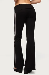 Edikted Charly Striped Foldover Flared Pants
