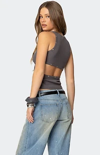 Edikted Imogen Cut Out Ribbed Tank Top