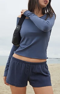 John Galt Blue Keira Pajama Shorts