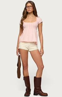 Edikted Ulyana Cable Knit Babydoll Top