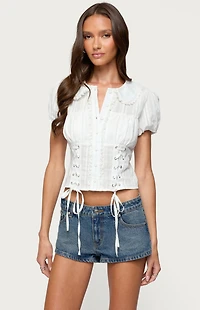 Edikted Valera Cotton Tailored Button Up Shirt