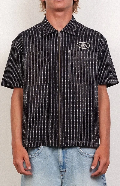 LOST Black Gassed Striped Shirt