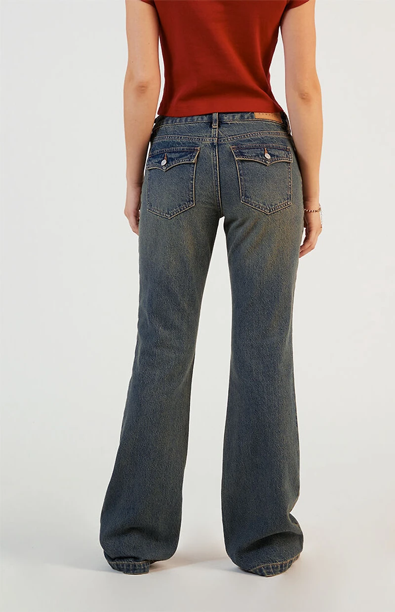 Pacsun Jade Low Rise Bootcut Jeans Dark Indigo