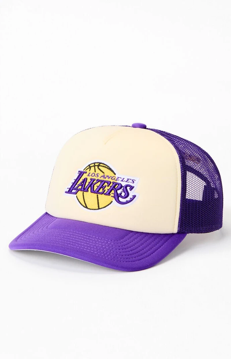 Mitchell & Ness LA Lakers Vintage Block Trucker Hat