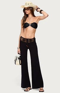 Edikted Kirsty Crochet Waist Knit Pants