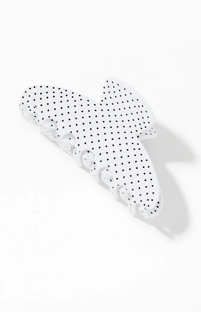 John Galt White Polka Dot Hair Claw Clip