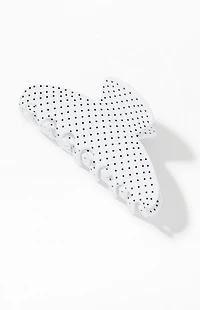 John Galt White Polka Dot Hair Claw Clip
