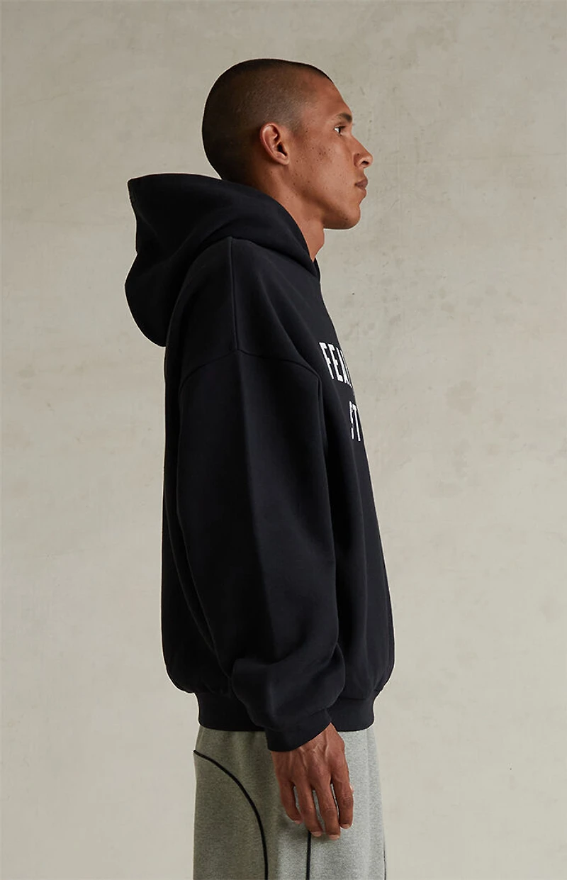 Fear of God ESSENTIALS Jet Black '90s Fit Fleece Hoodie