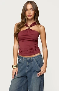 Edikted Cielle Wide Strap Gathered Top