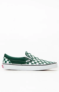 Vans Green Checkerboard Slip-On Shoes