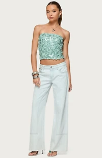 Edikted Brynn Sequin Strapless Top