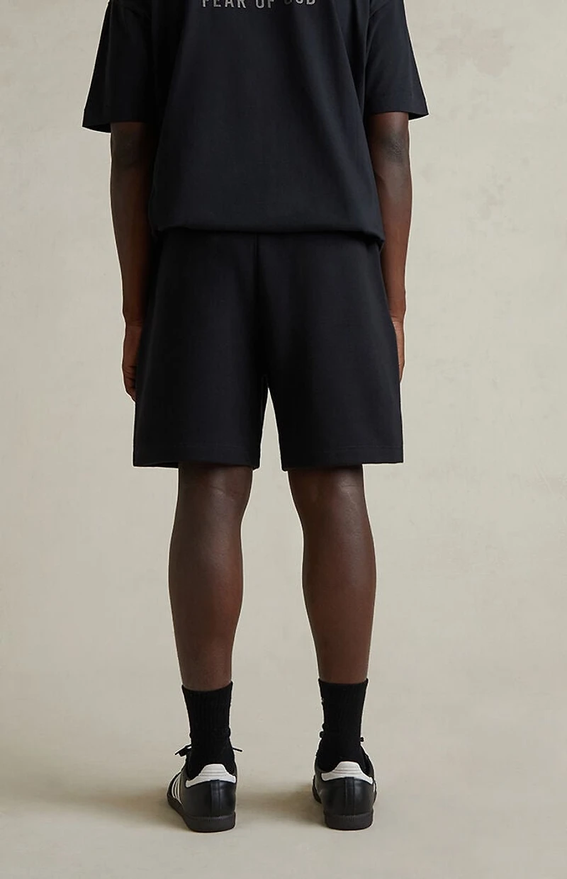Fear of God ESSENTIALS Jet Black Soccer Fleece Sweat Shorts