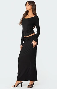Edikted Johanna Fold Over Maxi Skirt