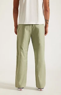 Pacsun Olive Straight Leg Linen Pants