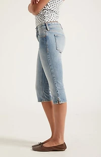 Pacsun Capri Denim Shorts Stretch Light Blue