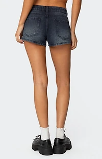 Edikted Siobhan Mid Rise Denim Shorts