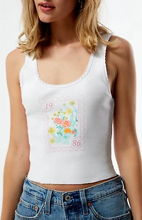 PS / LA Garden Stamp Cropped Tank Top
