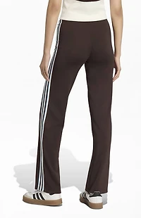 adidas Brown 3-Stripe Slouchy Straight Leg Track Pants