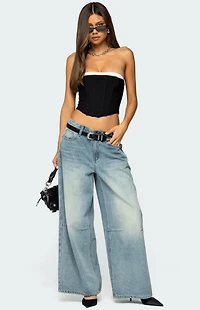 Edikted Ryla Contrast Layered Mesh Corset