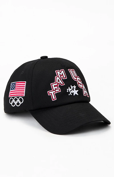 Olympics Milano Cortina Team USA Embroidered Flag & Rings Snapback Hat