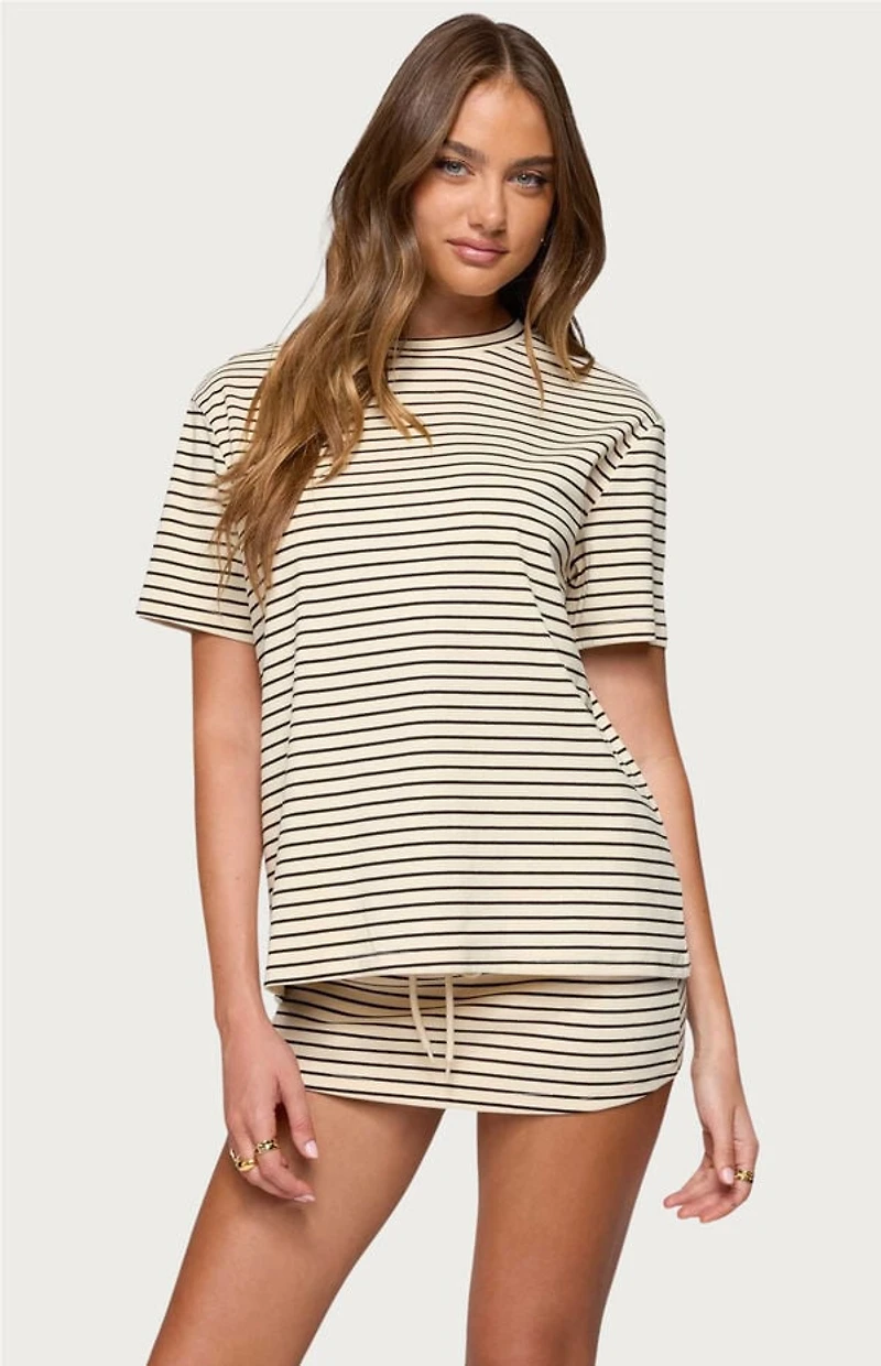 Edikted Brena Striped Oversized T-Shirt