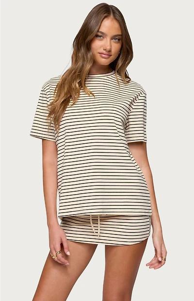 Edikted Brena Striped Oversized T-Shirt