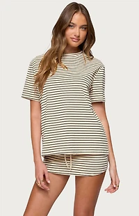 Edikted Brena Striped Oversized T-Shirt