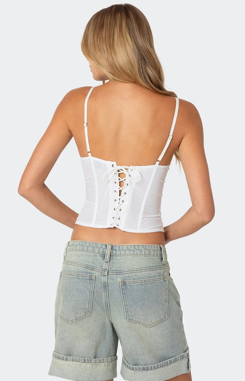 Edikted Semi Sheer Linen Look Corset