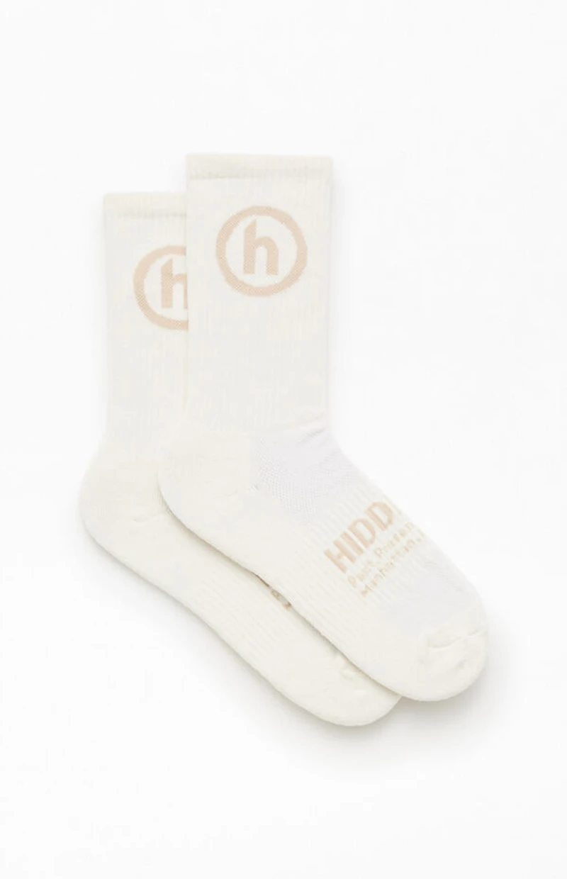 Hidden NY Cream Classic Crew Socks