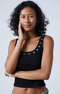 Third Charm Sloan Grommet Tank Top