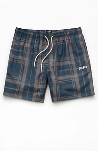 Pacsun Plaid Collegiate 6.5" Swim Trunks