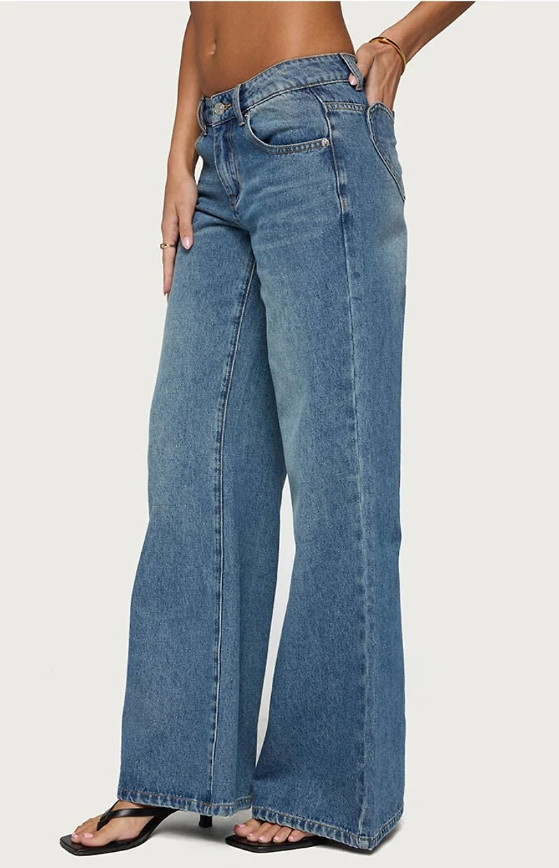 Edikted Casta Heart Low Rise Baggy Jeans
