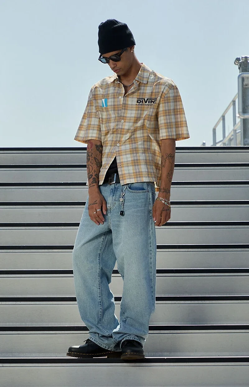 Pacsun Divine Intervention Plaid Short Sleeve Shirt