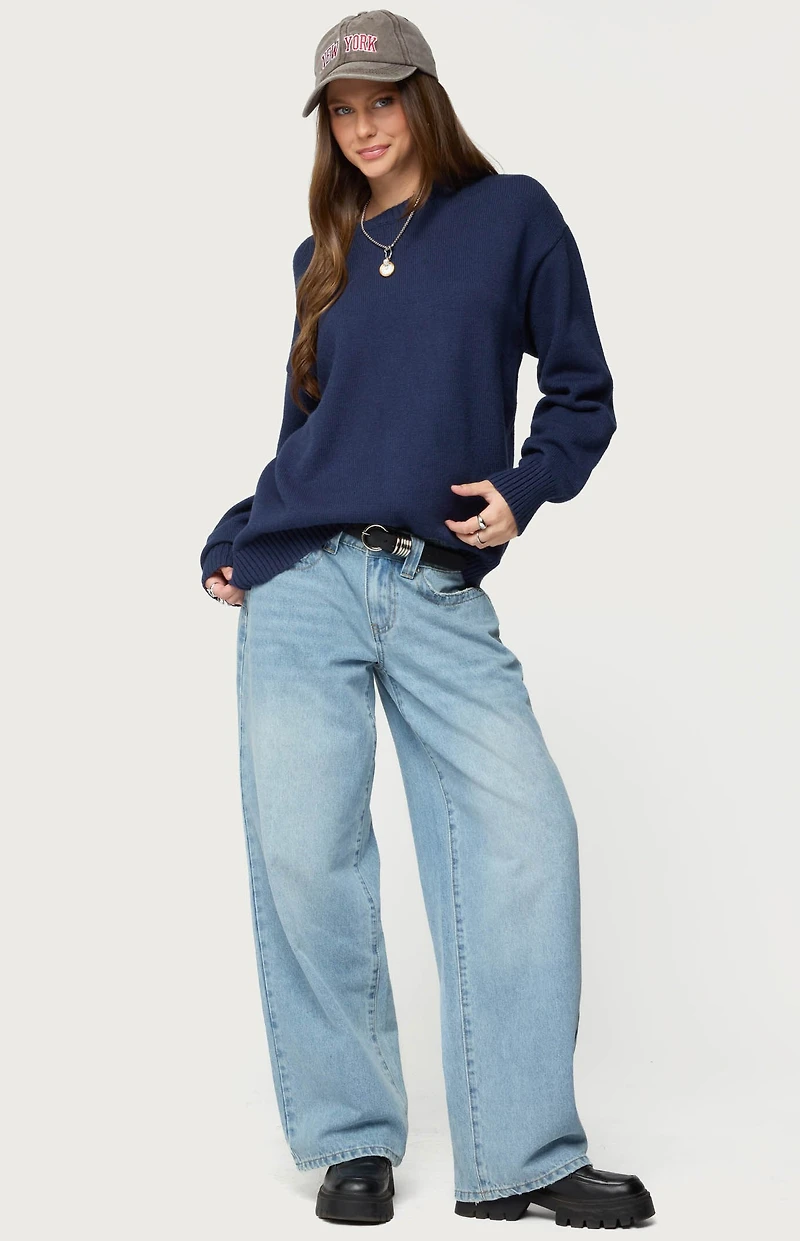 Edikted Priscila Oversized Crewneck Sweater